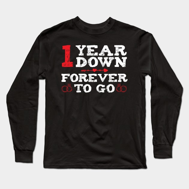 1 Year Down Forever To Go Long Sleeve T-Shirt by Designs By Jnk5